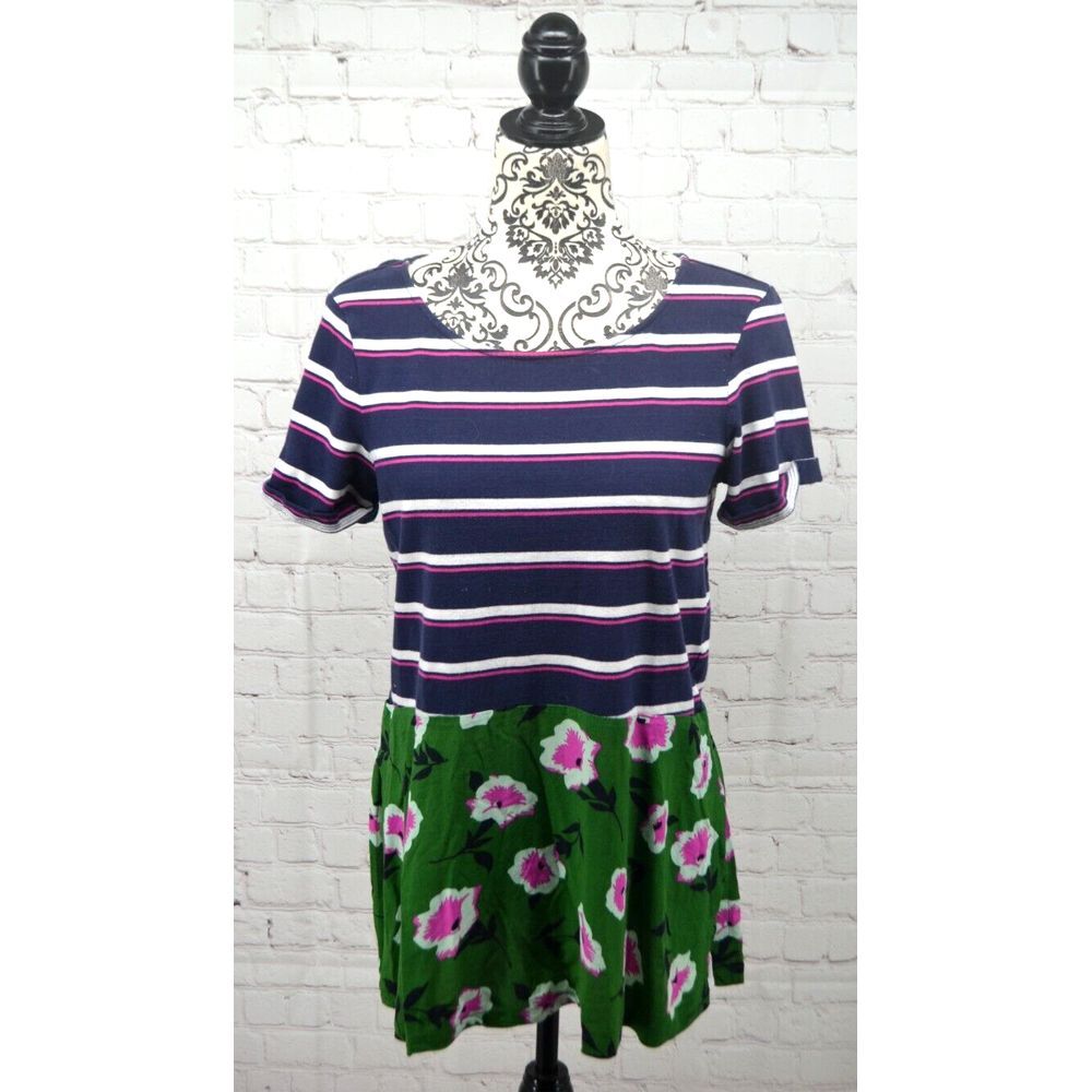 ANTHROPOLOGIE Women's‎ Sonja Top SIZE SMALL Blue Striped Floral